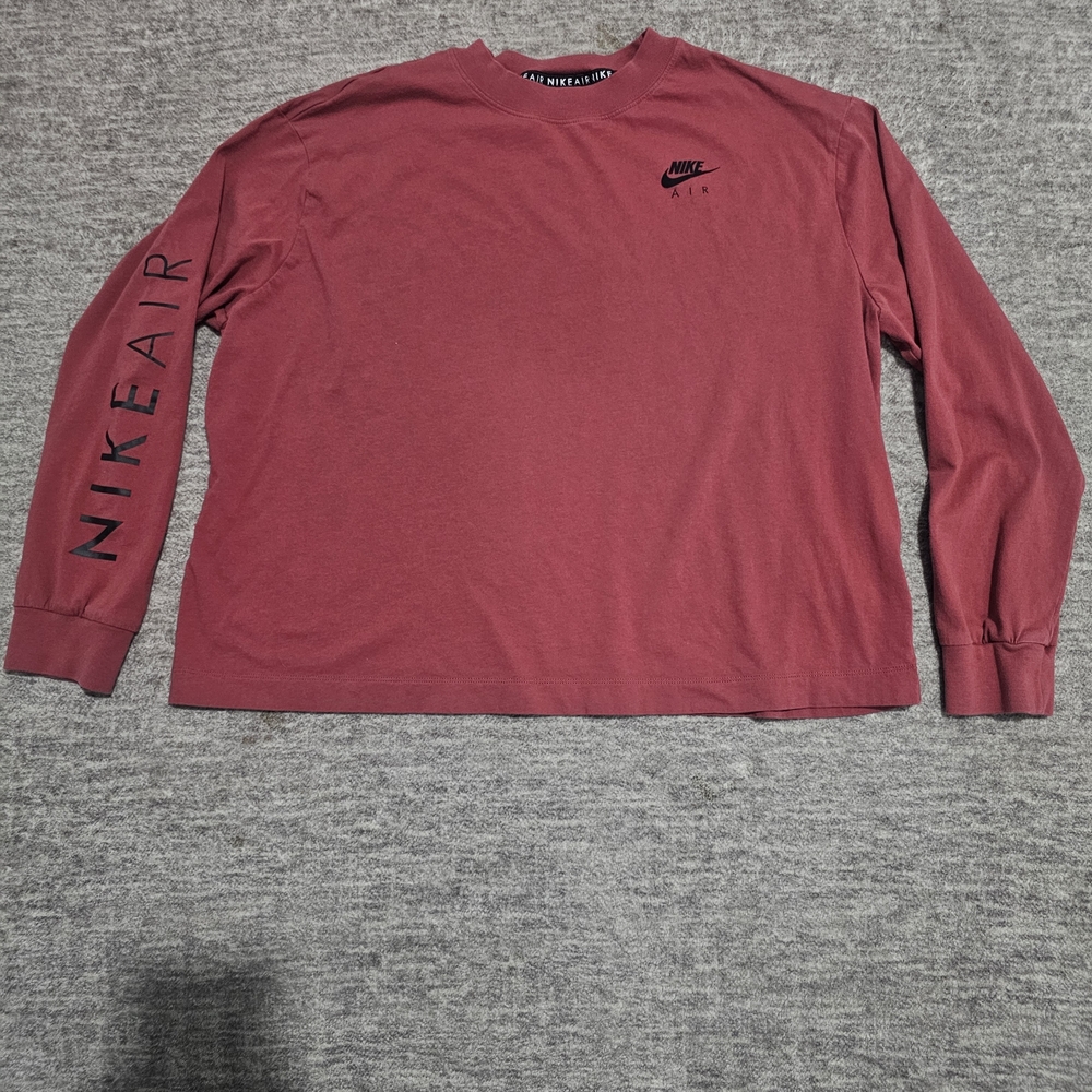 Nike Air Womens Red Long Sleeve Shirt
